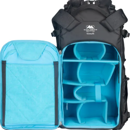 Summit Creative Backpacks>Tenzing 50L Extra Large Roll Top Camera Backpack - Black